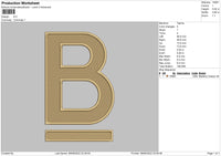 B Alphabet Embroidery File 4 size