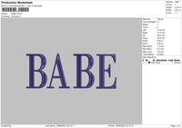 Babe Embroidery File 6 sizes