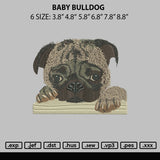 Baby Bulldog Embroidery File 6 sizes