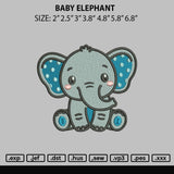 Baby Elephant Embroidery File 6 Sizes