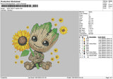 Groot Chibi 1301 Embroidery File 6 sizes