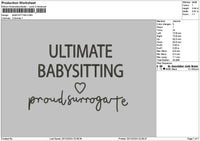 Babysittingtext Embroidery File 6 sizes