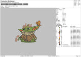 Baby Yoda Butterfly Embroidery File 4 size