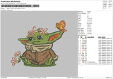 Baby Yoda Butterfly Embroidery File 4 size