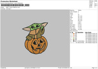 Yoda2510 Embroidery File 6 sizes