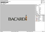 Bacarditext Embroidery File  sizes