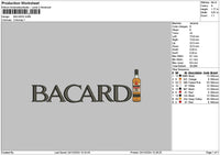 Bacarditext Embroidery File  sizes