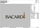 Bacarditext Embroidery File  sizes