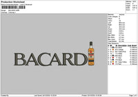 Bacarditext Embroidery File  sizes
