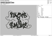 Black And Smoke Embroidery File 4 size