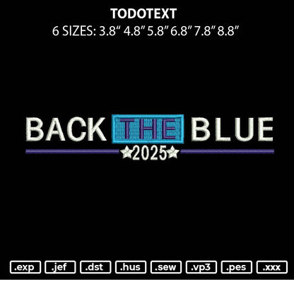 Bluetext 01 Embroidery File 6 sizes