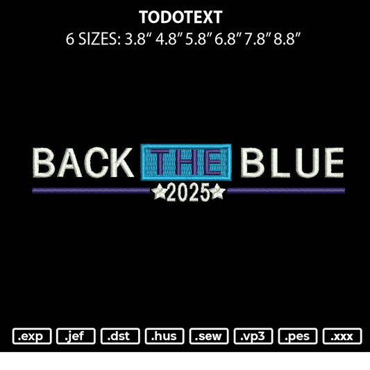 Bluetext 01 Embroidery File 6 sizes