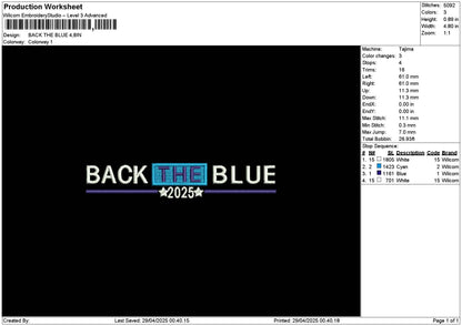 Bluetext 01 Embroidery File 6 sizes