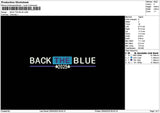 Bluetext 01 Embroidery File 6 sizes