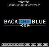 Bluetext 01 Embroidery File 6 sizes