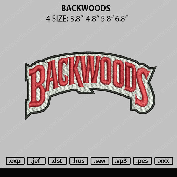 Backwoods Embroidery File 4 size