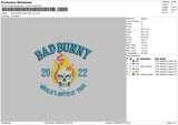 Bad Bunny 2022 Embroidery File 4 size