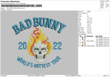 Bad Bunny 2022 Embroidery File 4 size