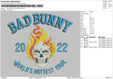 Bad Bunny 2022 Embroidery File 4 size