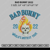 Bad Bunny 2022 Embroidery File 4 size