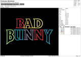 Bad Bunny Colors Text Embroidery File 4 sizes