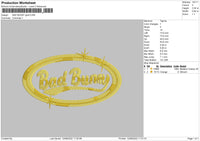 Bad Bunny Gold Embroidery File 5 sizes