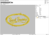 Bad Bunny Gold Embroidery File 5 sizes