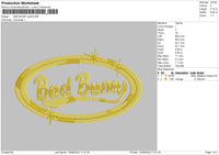 Bad Bunny Gold Embroidery File 5 sizes