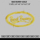 Bad Bunny Gold Embroidery File 5 sizes