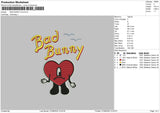 Bad Bunny Love Embroidery File 4 sizes