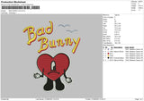 Bad Bunny Love Embroidery File 4 sizes