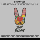 B Bunny V20 Embroidery File 6 sizes