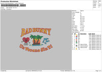 Bad Bunny V8 Embroidery File 5 sizes