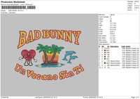 Bad Bunny V8 Embroidery File 5 sizes