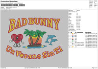 Bad Bunny V8 Embroidery File 5 sizes