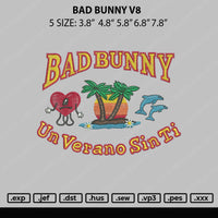 Bad Bunny V8 Embroidery File 5 sizes