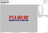 BAD DAY Embroidery File 6 sizes