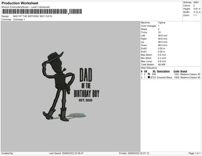 Bad Of The Birthday Boy Embroidery File 4 sizes