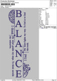 Balancetext Embroidery File 6 sizes
