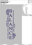 Balancetext Embroidery File 6 sizes