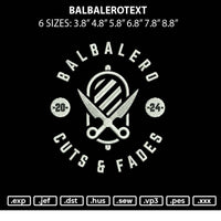 Balbalerotext Embroidery File 6 sizes