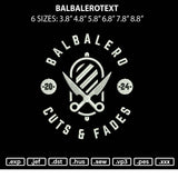 Balbalerotext Embroidery File 6 sizes