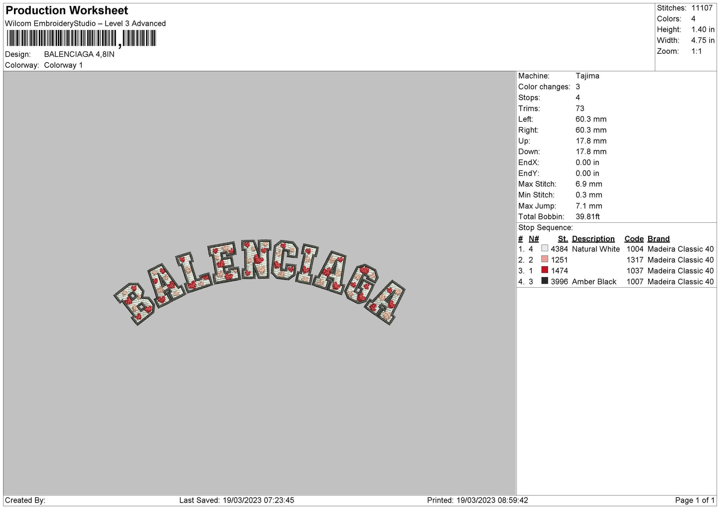 B Curve Embroidery File 6 sizes