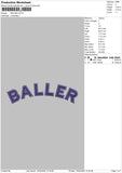 Baller Embroidery File 4 size