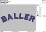 Baller Embroidery File 4 size