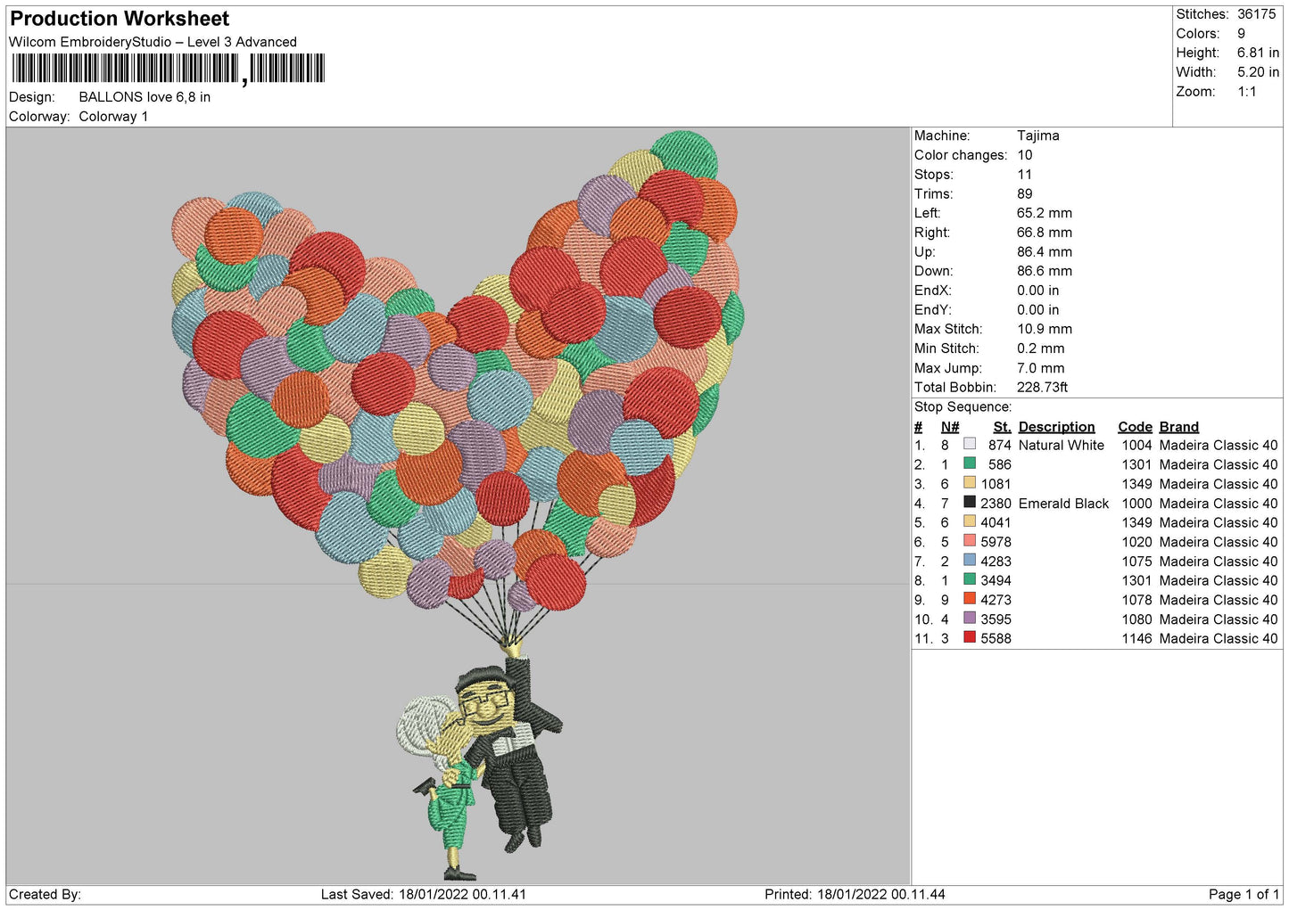 Ballons Love Embroidery File 4 size