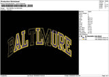 Baltimoretext Embroidery File 6 sizes