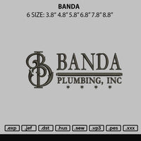 Banda Embroidery File 6 sizes