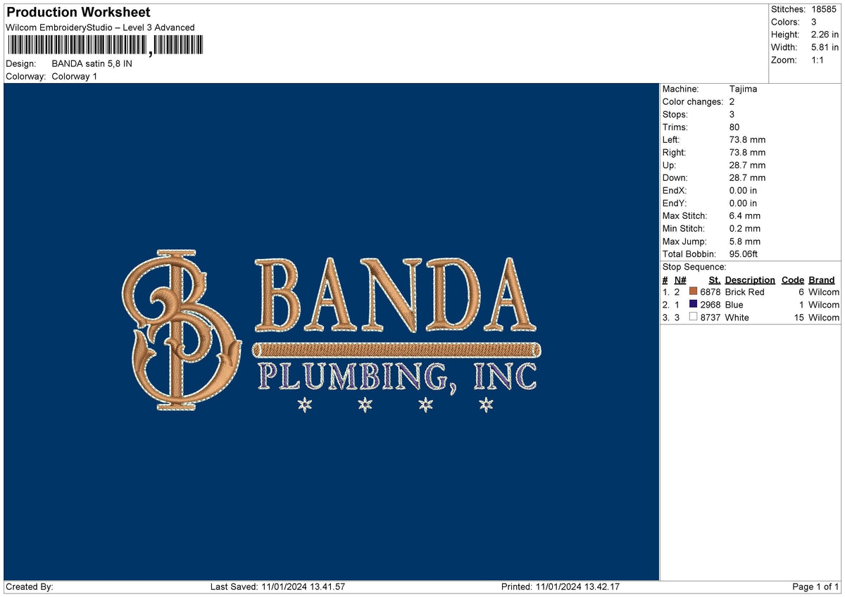Banda 02 Embroidery File 6 sizes – Master Digitizer
