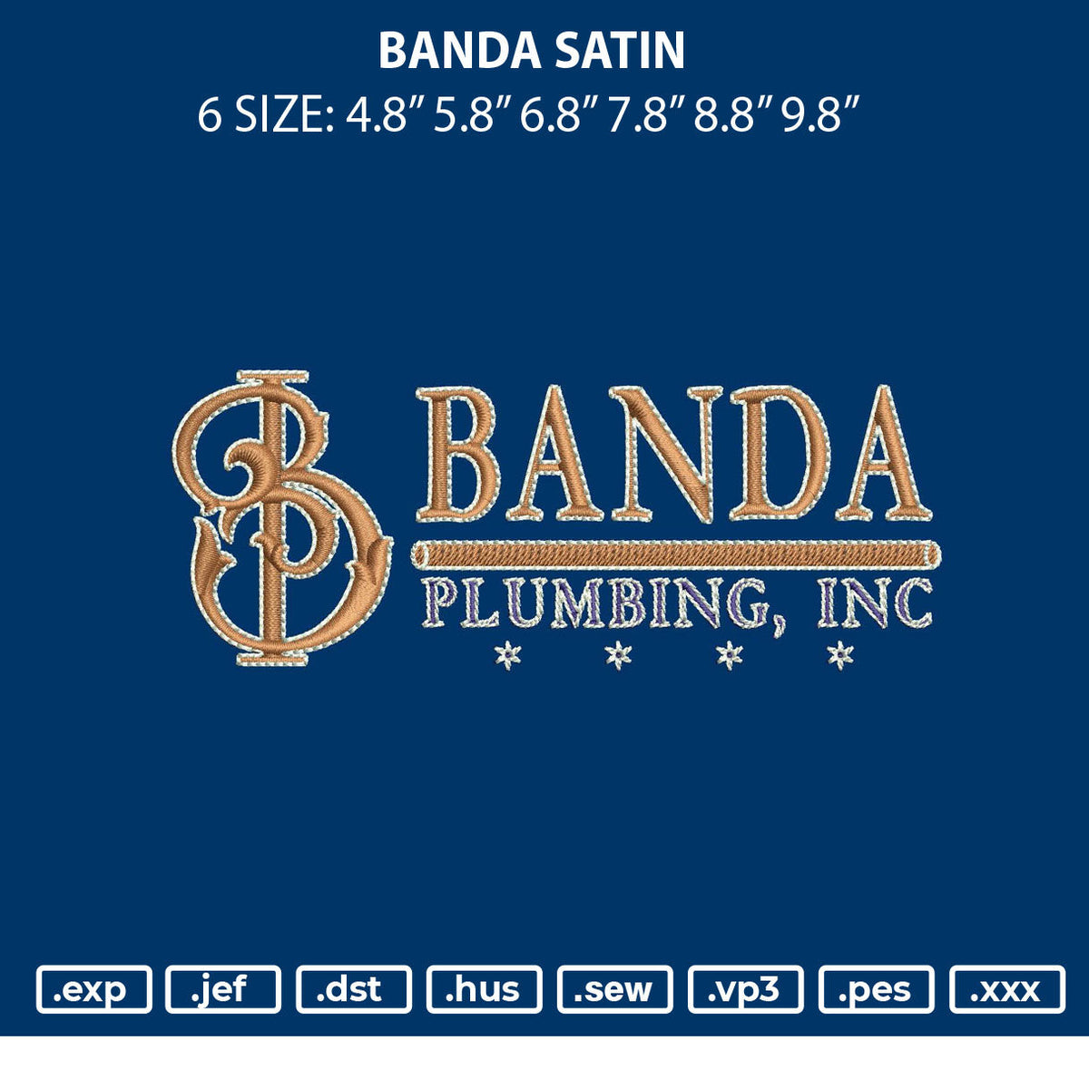 Banda 02 Embroidery File 6 sizes – Master Digitizer